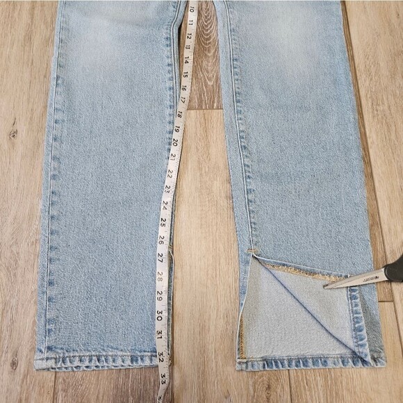 NWT Good American Good Boy Straight Leg Jeans Split Leg Light Denim Women's 10 - Picture 3 of 10